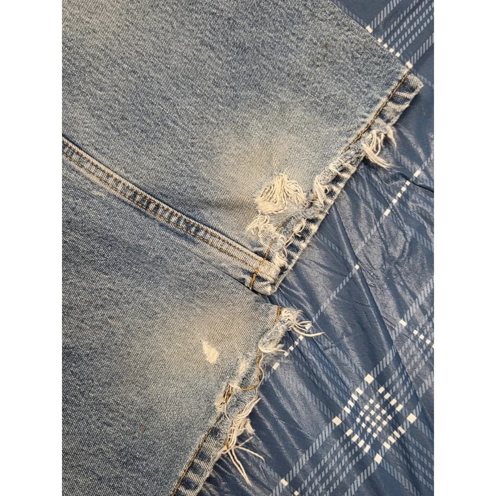Vtg Levis 505 Regular Fit Straight Leg Light Wash Jeans‎ Mens 34x34 Distressed